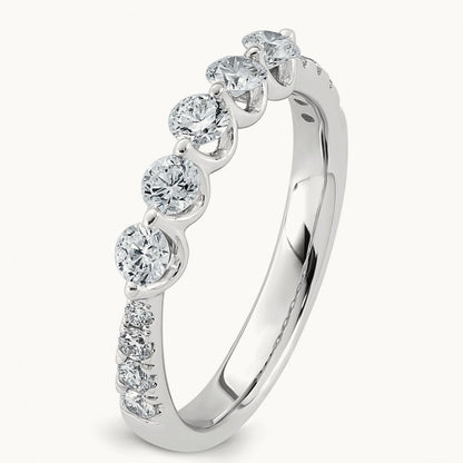 Round Shape Stones Wedding Band, 0.75-1.00 ct tw Lab-Grown Diamond