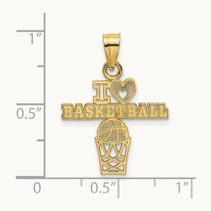 I HEART BASKETBALL Charm, 14K