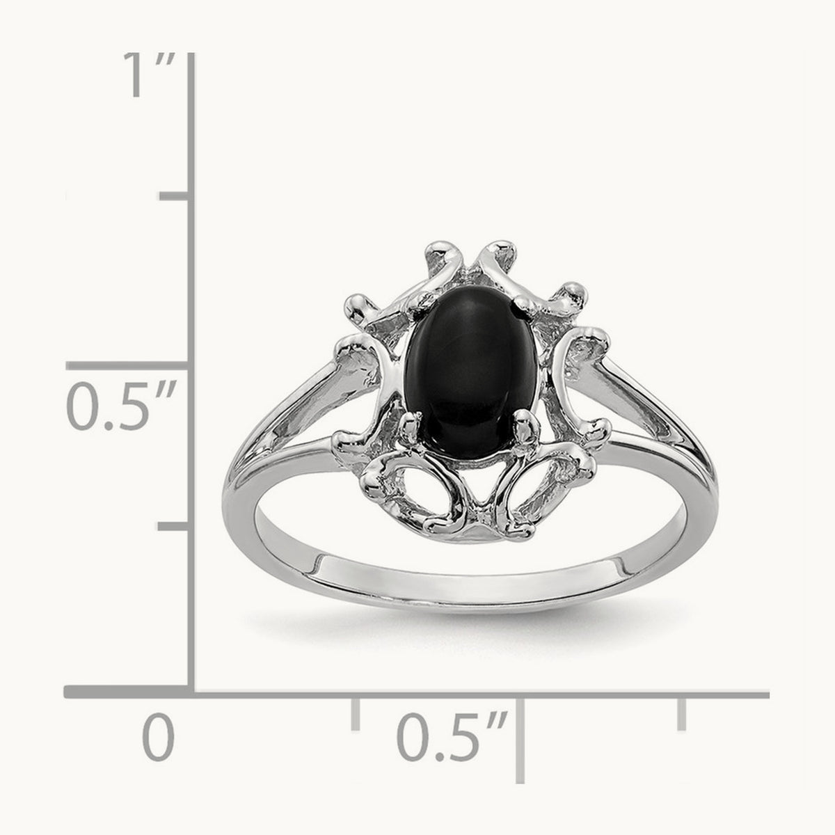 Onyx Ring, 14K White Gold