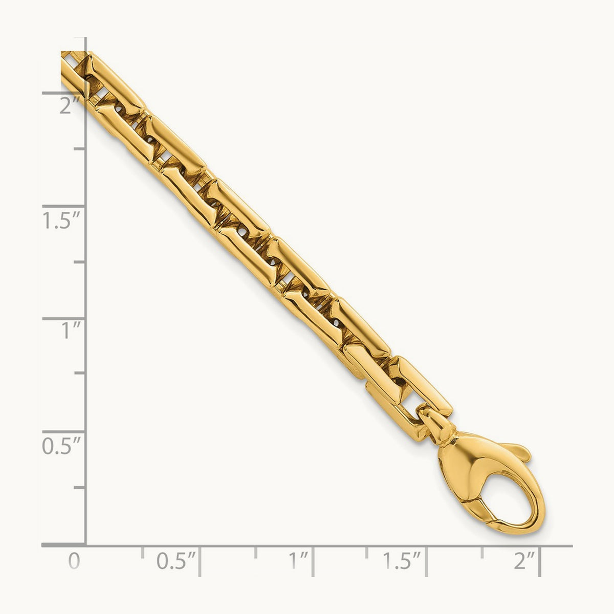 Polished Square Link Bracelet, 6.25mm, 14K