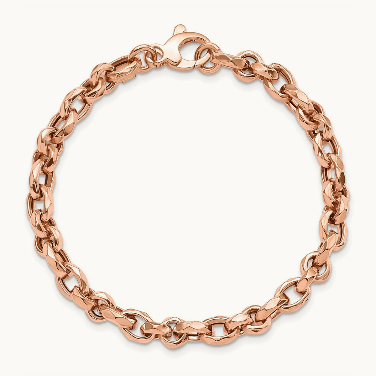 Polished Fancy Link Bracelet, 14K Rose Gold
