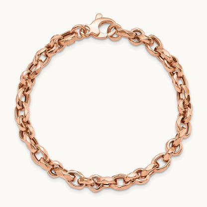 Polished Fancy Link Bracelet, 14K Rose Gold