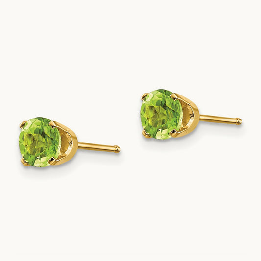 Peridot Earrings - August, 5mm, 14K