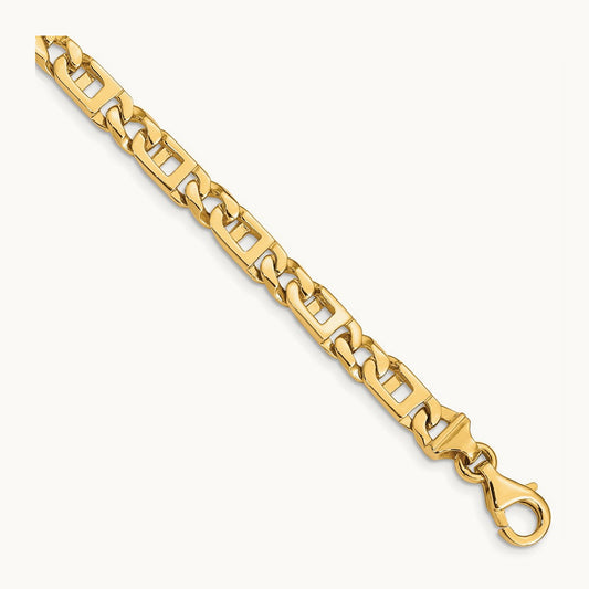 Hand-Polished Fancy Link Bracelet, 5.9mm, 14K