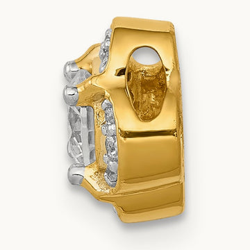 1/15ct. Diamond and .33 Sapphire Fancy Chain Slide, 14K