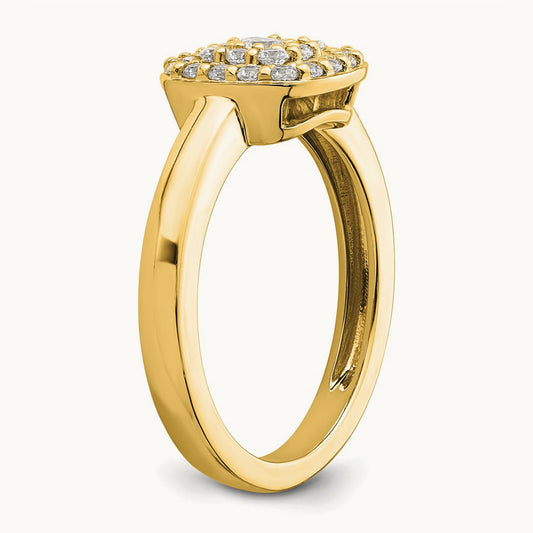 Square Halo Ring, 0.25 ct tw Lab-Grown Diamond — 14K Yellow Gold