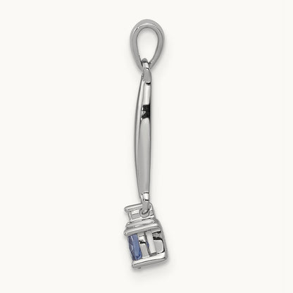 Diamond and .20 Tanzanite Pendant, 14K White Gold