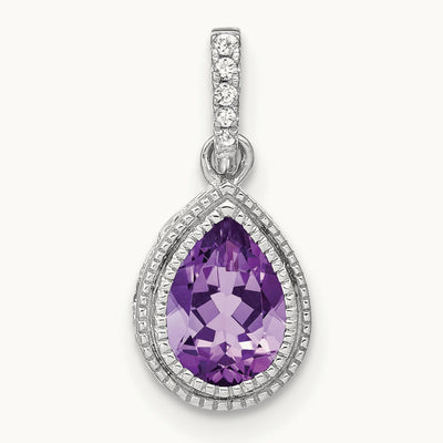 Pear Amethyst and Diamond Pendant — photo set