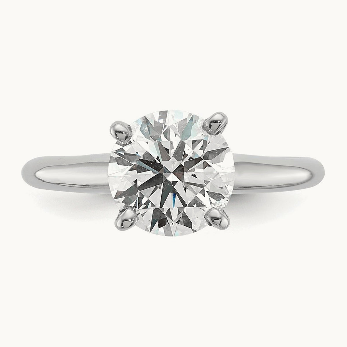 Round Solitaire Engagement Ring, 0.25-5.00 ct tw Lab-Grown Diamond — 2 ct, 14K White Gold