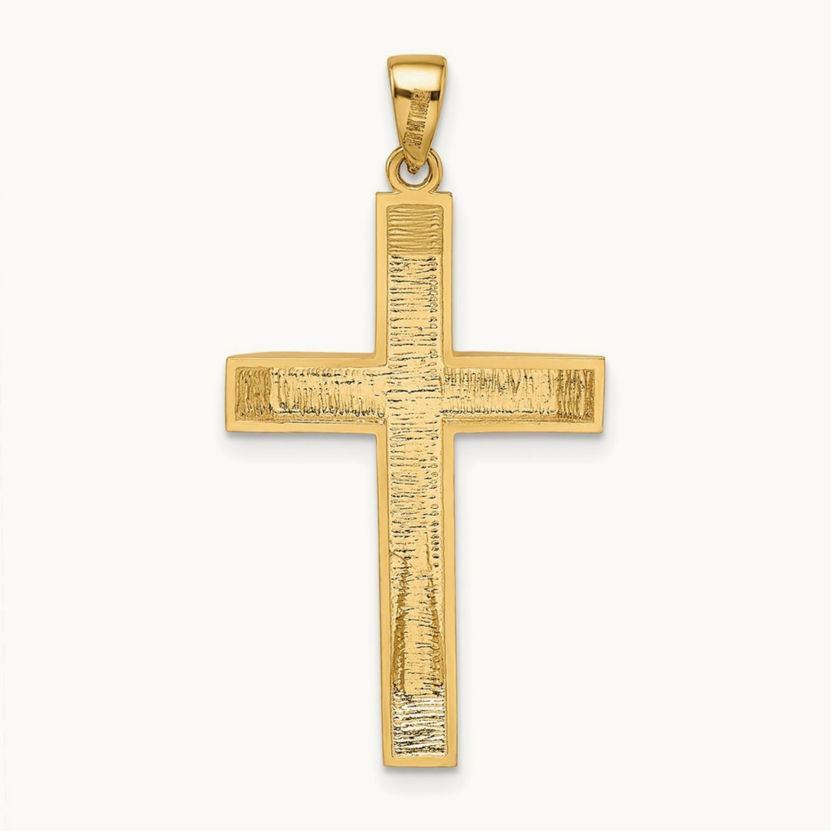 Satin/Polished Beveled Large Latin Cross Pendant, 14K