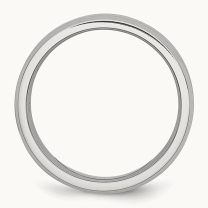 Cobalt Satin and Polished Beveled Edge Band — 6mm