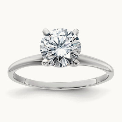 Round Solitaire Engagement Ring, 1.75 ct tw Lab-Grown Diamond — 14K White Gold