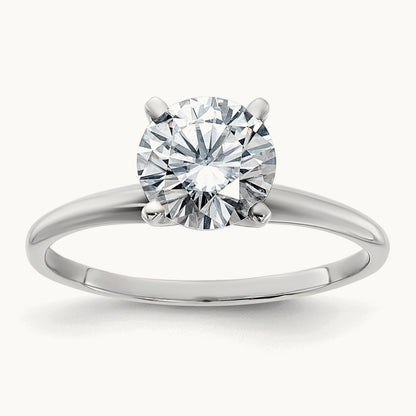 Round Solitaire Engagement Ring, 1.75 ct tw Lab-Grown Diamond — 14K White Gold