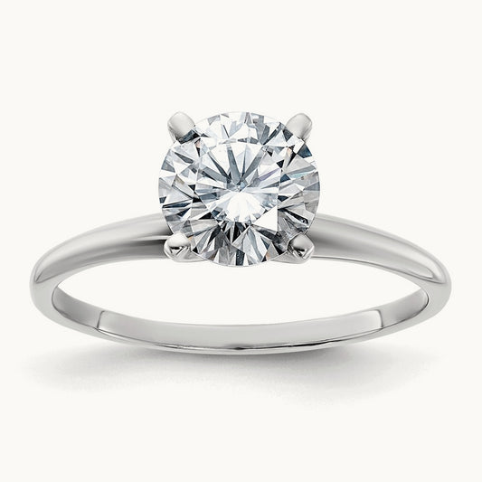 Round Solitaire Engagement Ring, 1.75 ct tw Lab-Grown Diamond — 14K White Gold