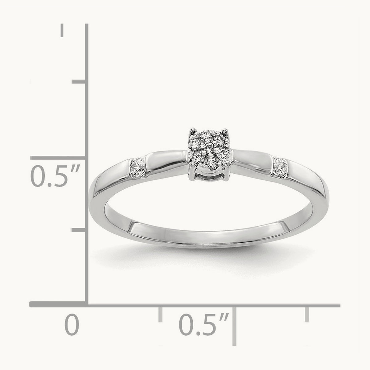 Diamond Cluster Ring — 14K White Gold