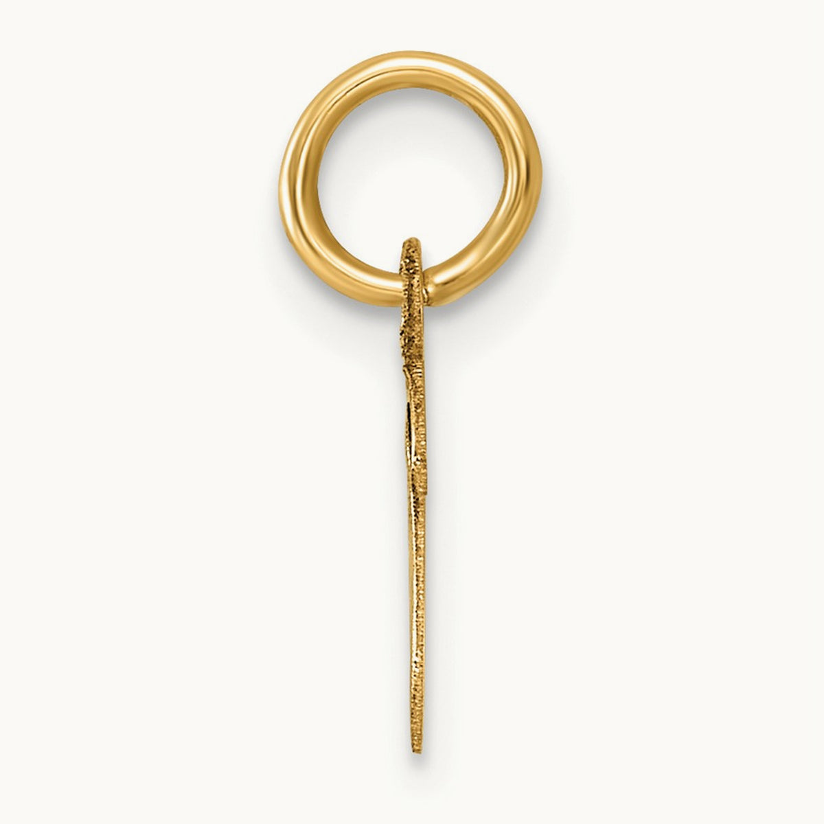 Small Script Letter V Initial Charm, 14K