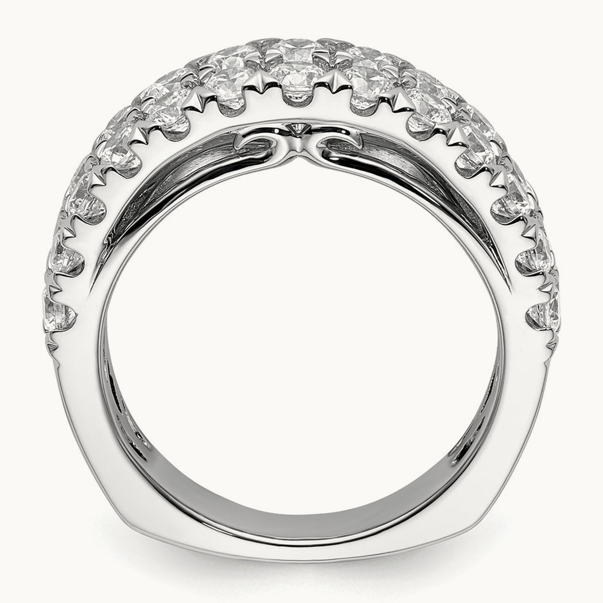 Double Row Fashion Band, 1.75 ct tw Lab-Grown Diamond — 14K White Gold