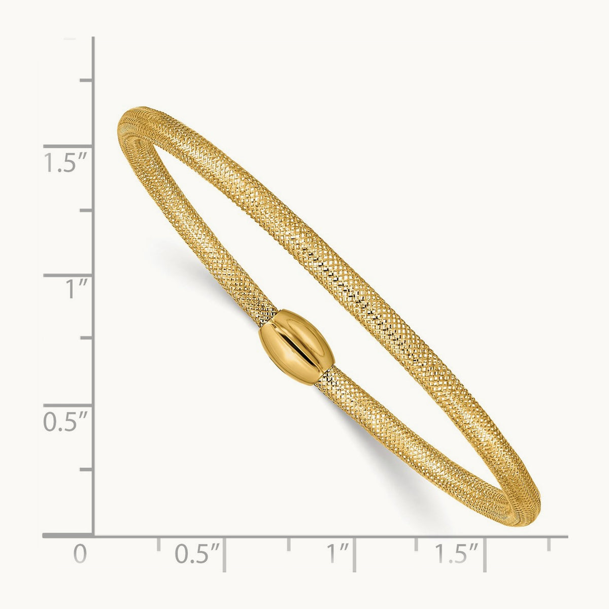Woven Mesh Slip-On Bracelet — 14K Yellow Gold
