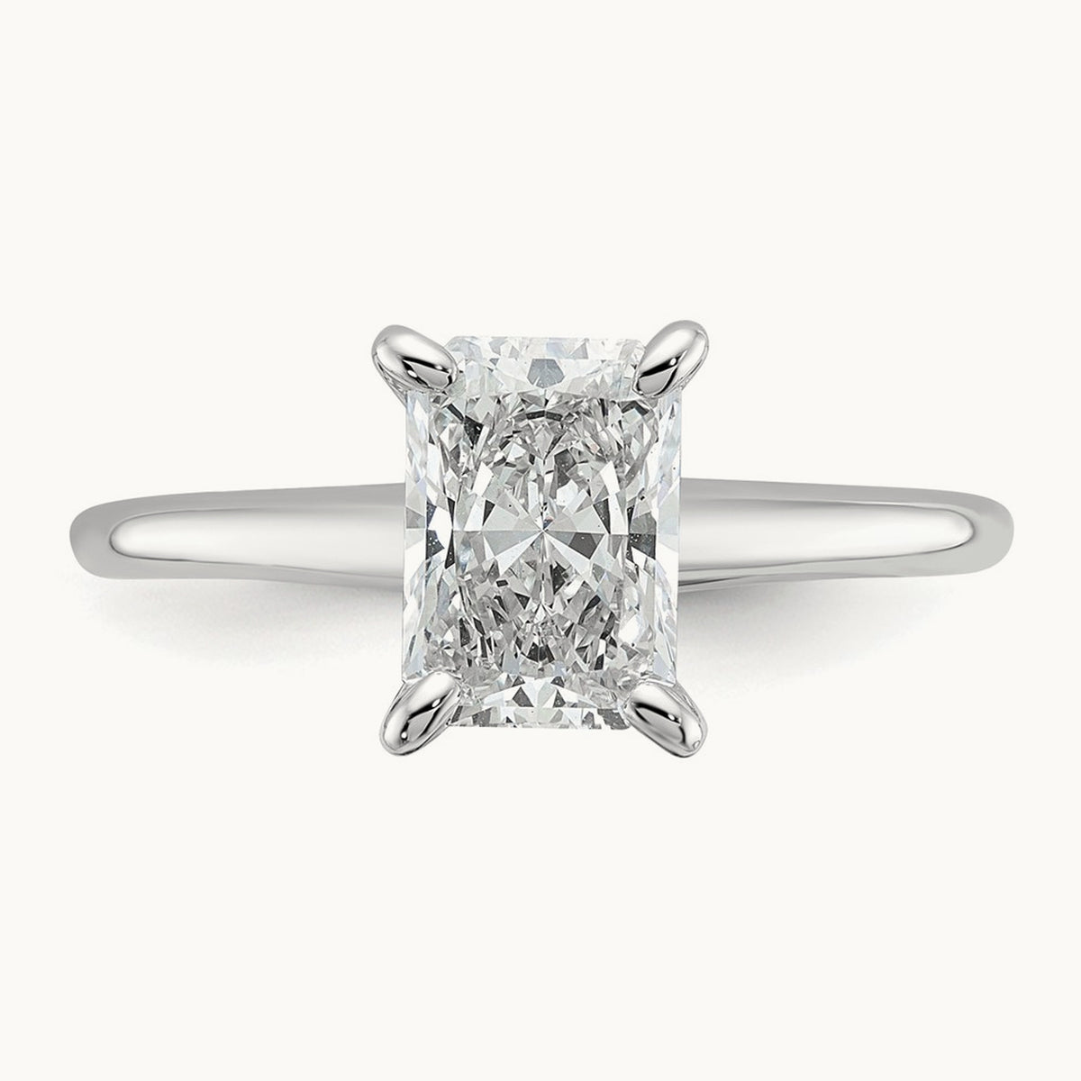 Round Solitaire Engagement Ring, 0.25-5.00 ct tw Lab-Grown Diamond — 1 1/4 ct, 14K White Gold