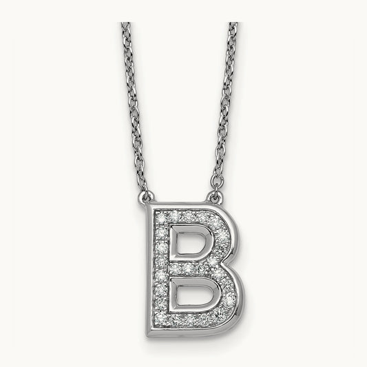 Initial B Necklace, 0.25 ct tw Lab-Grown Diamond