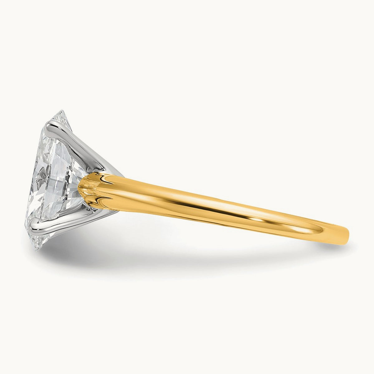 Oval Solitaire Engagement Ring, 0.50-5.00 ct tw Lab-Grown Diamond — 3 ct, 14K Two-Tone
