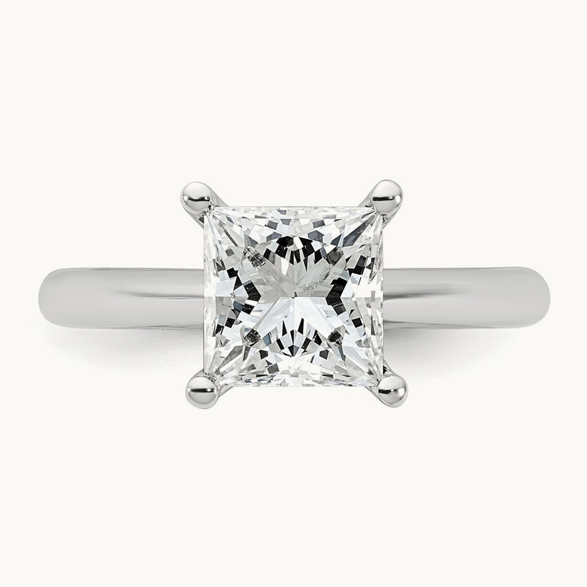 Princess 8X Ring, 2.00 ct tw Lab-Grown Diamond — 14K White Gold