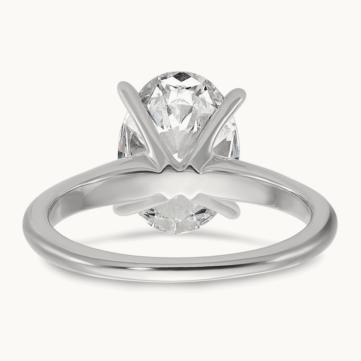 Oval Solitaire Engagement Ring, 0.50-5.00 ct tw Lab-Grown Diamond — 3 ct, 14K White Gold