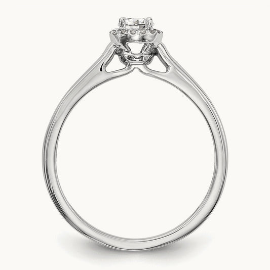 Round Semi-Mount Halo Engagement Ring, 0.05 ct tw