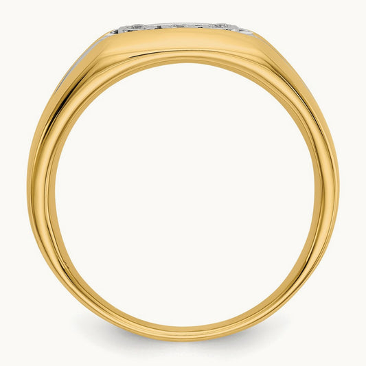 Diamond Mens Ring, 14K with Rhodium