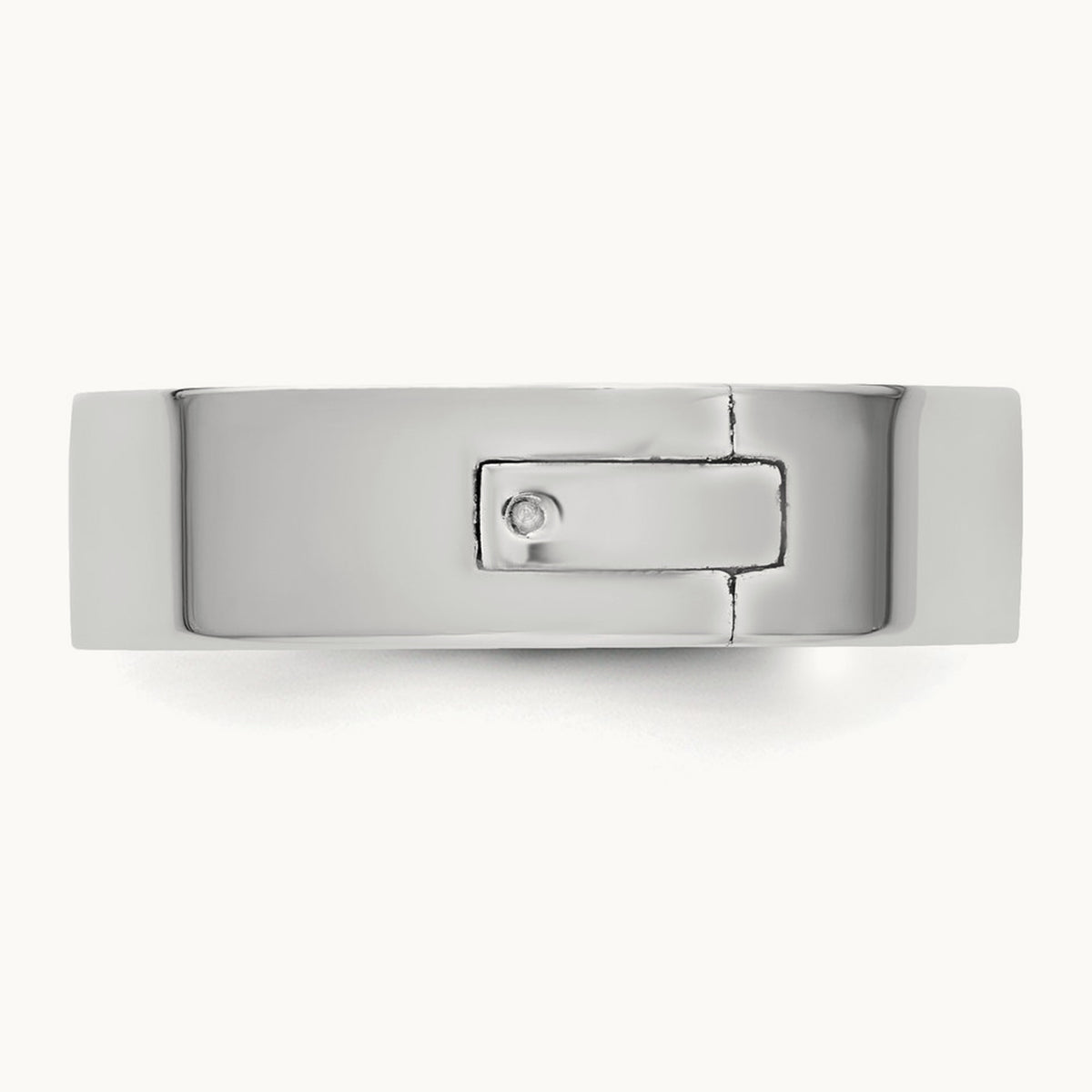 CLIQ Hinged Flat Wedding Band, 6mm, 14K White Gold