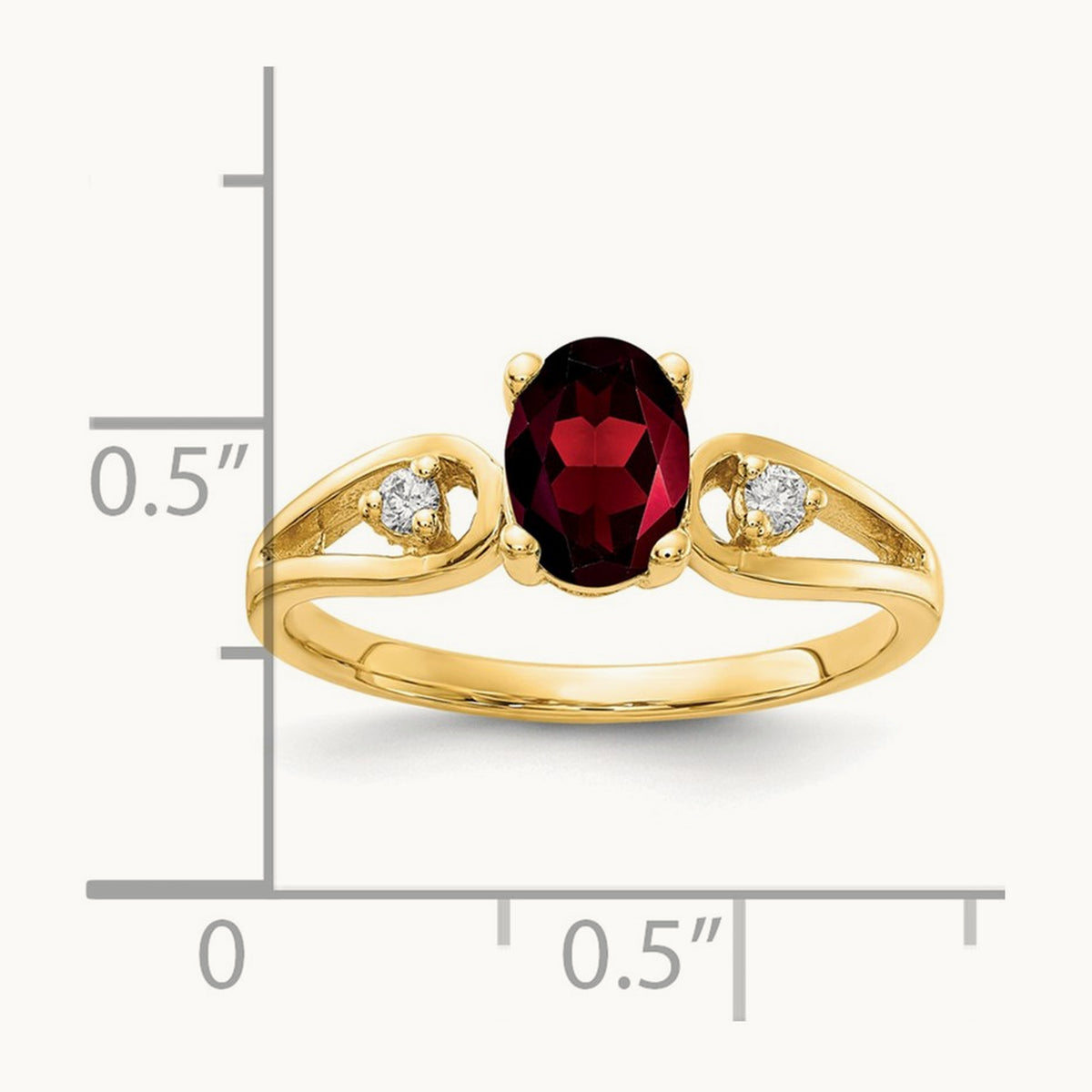 Oval Garnet AA Diamond ring — photo set