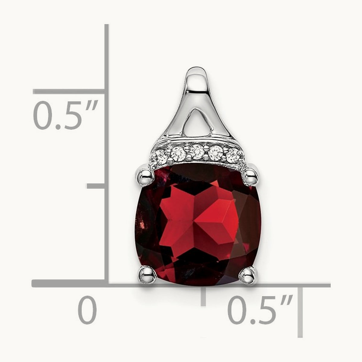 Cushion Garnet and Diamond Pendant — photo set