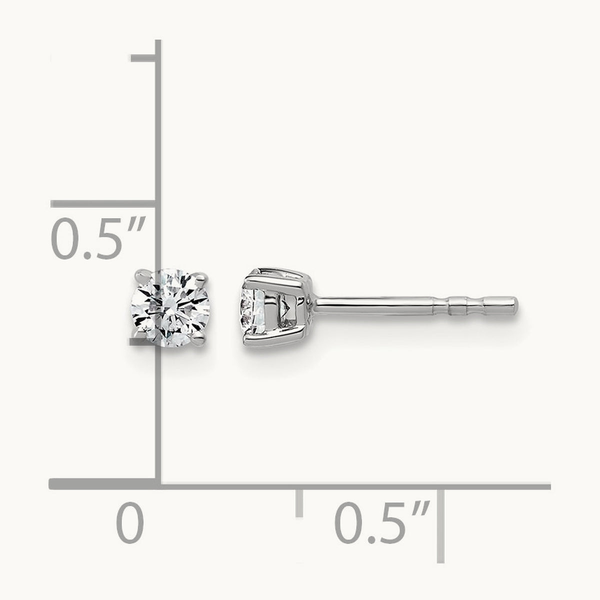 Round Lightweight Earrings, 0.25-6.00 ct tw Lab-Grown Diamond — 1/3 ct, 14K White Gold