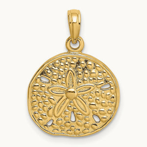 Cut-Out Sand Dollar Charm, 14K