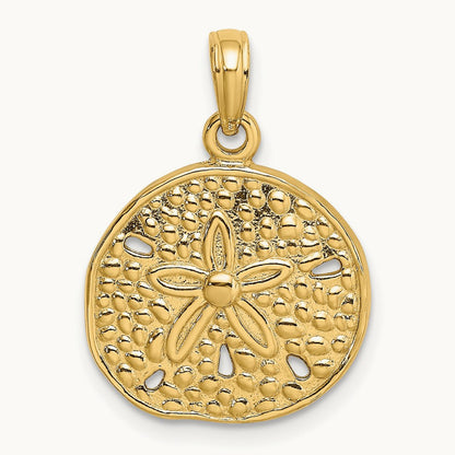 Cut-Out Sand Dollar Charm, 14K
