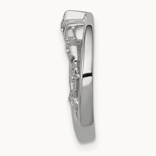 Diamond Stars Chain Slide, 14K White Gold