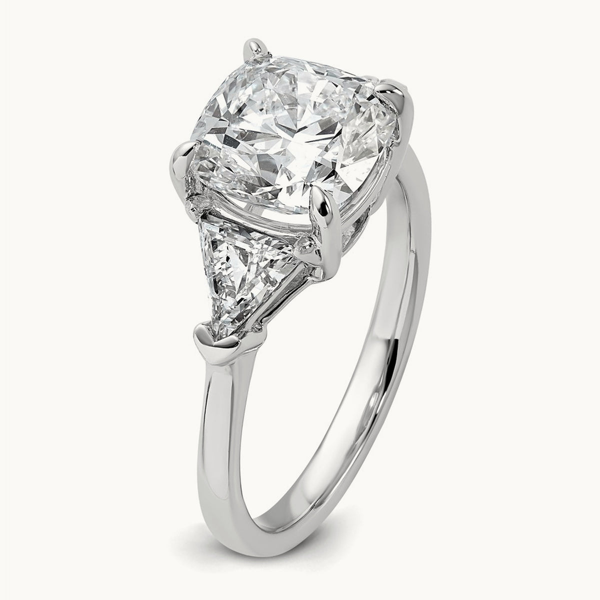 Triangle Cushion Semi-Mount Engagement Ring, 0.50-1.00 ct tw Lab-Grown Diamond — 1 ct, 14K White Gold
