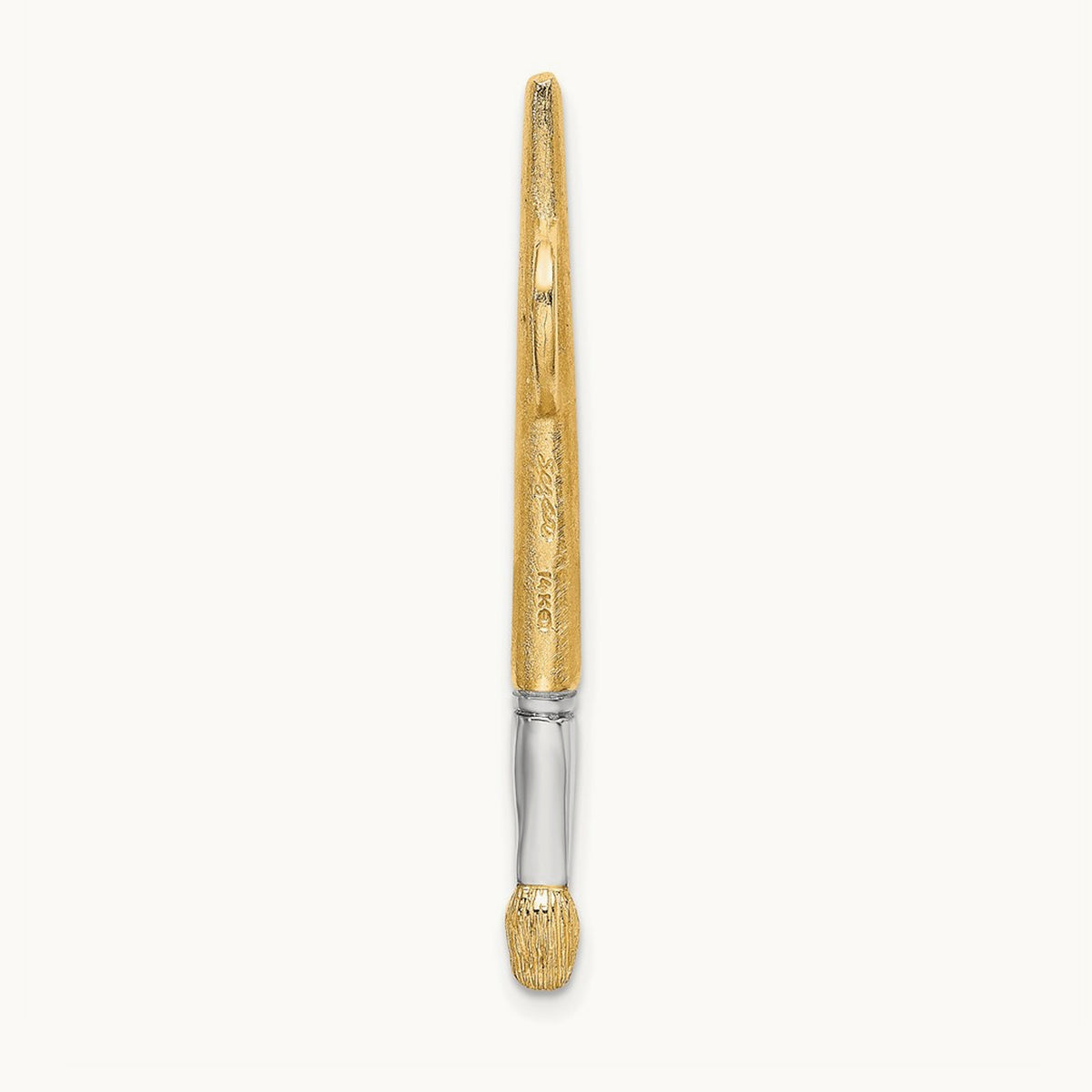 w/Rhodium 3-D Oil Paint Brush Charm, 14K