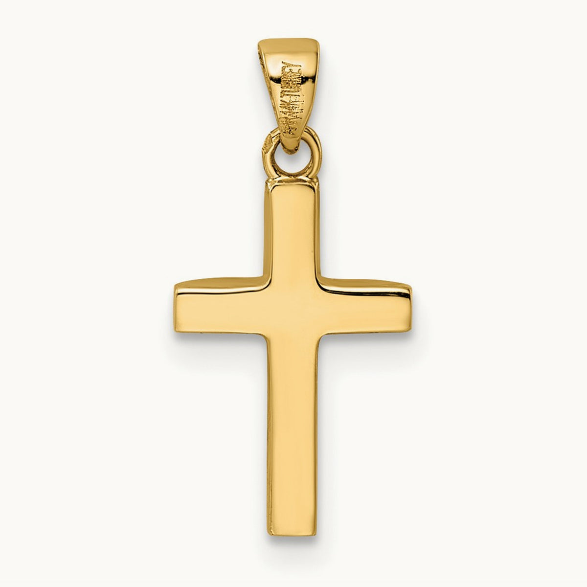 Polished Tapered Ends Hollow Cross Pendant — 19mm