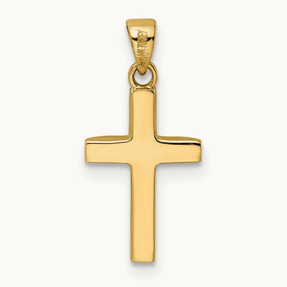 Polished Tapered Ends Hollow Cross Pendant — 19mm