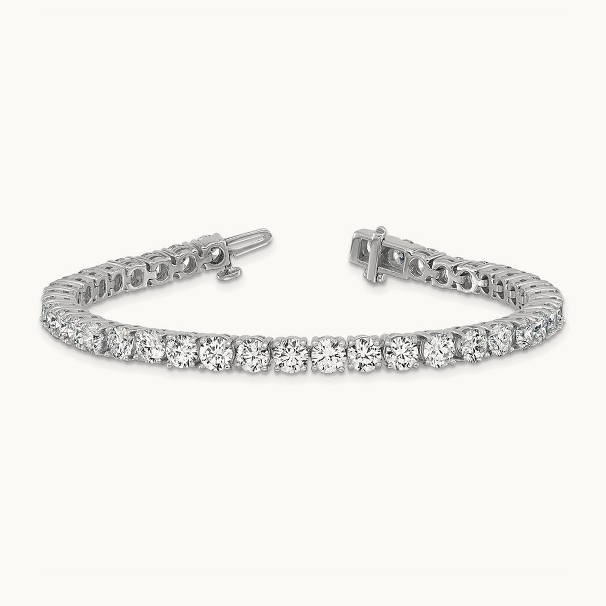 Tennis Bracelet, 12.50 ct tw Lab-Grown Diamond — 14K White Gold
