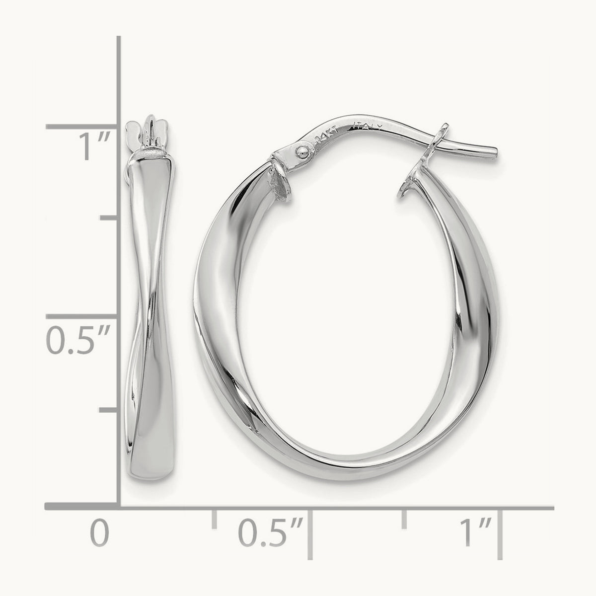 Plating Polished Hoop Earrings, 14K with White Rhodium — Leslie's