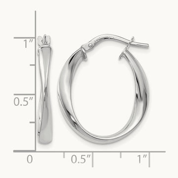 Plating Polished Hoop Earrings, 14K with White Rhodium — Leslie's