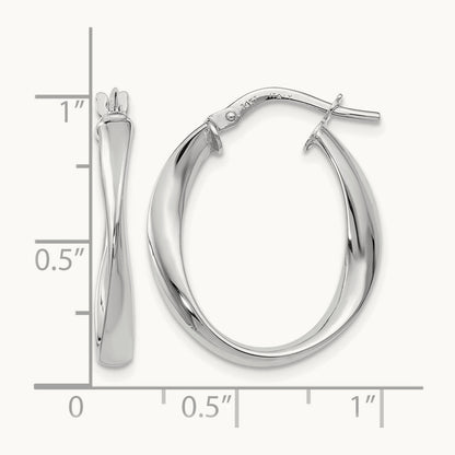 Plating Polished Hoop Earrings, 14K with White Rhodium — Leslie's