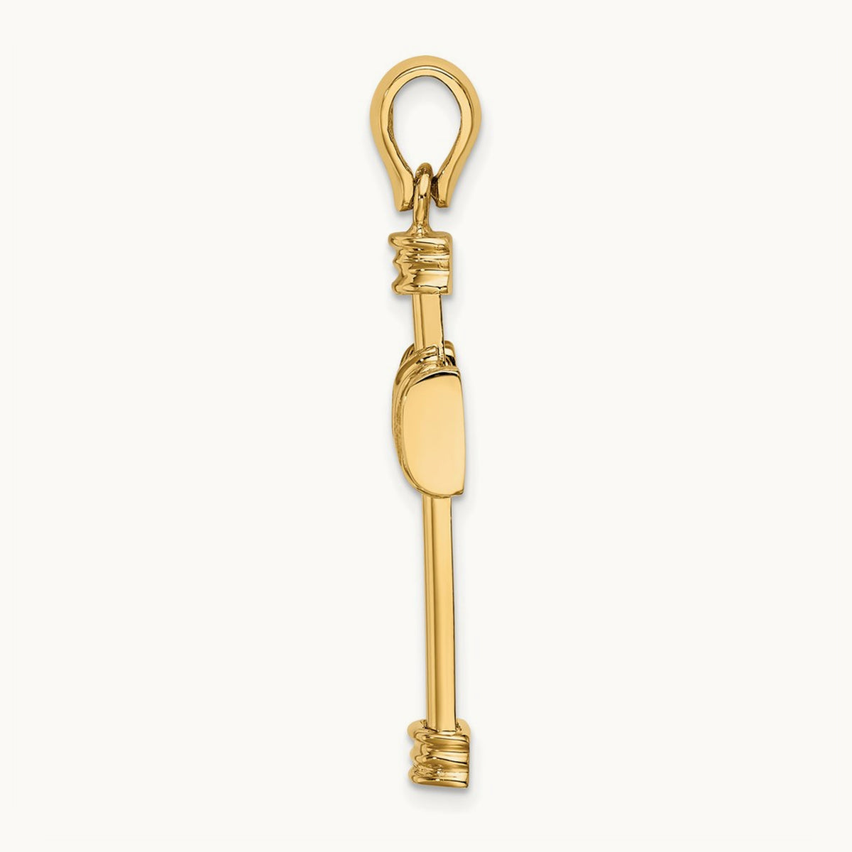 Polished w/ X In Center of Cross Charm, 14K
