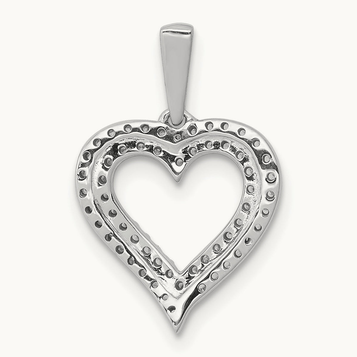 Double Row Heart Pendant, 0.25 ct tw Lab-Grown Diamond