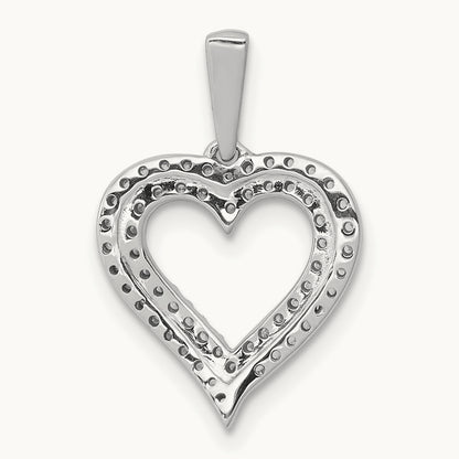 Double Row Heart Pendant, 0.25 ct tw Lab-Grown Diamond