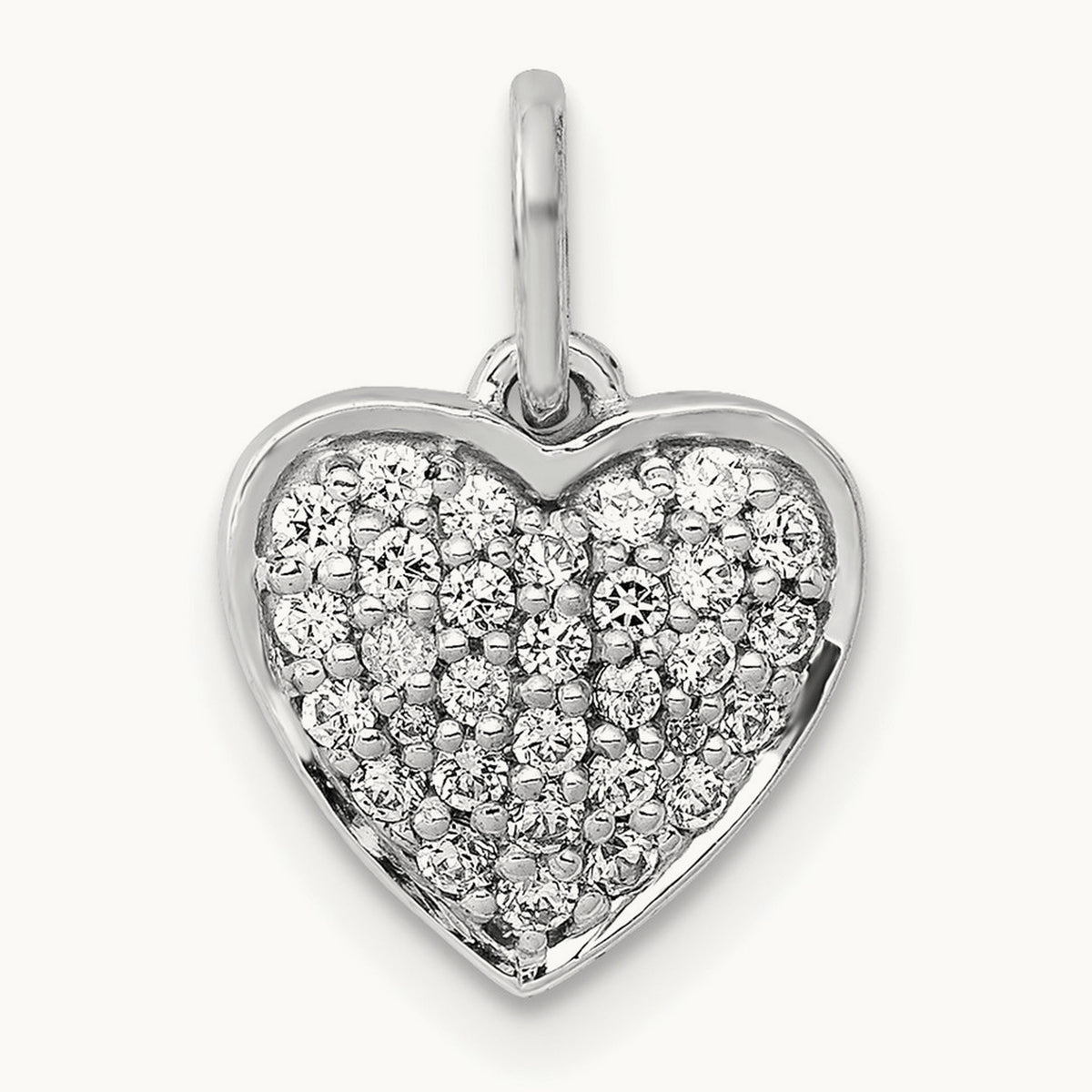 1/4ct. Diamond Heart Pendant, 14K White Gold