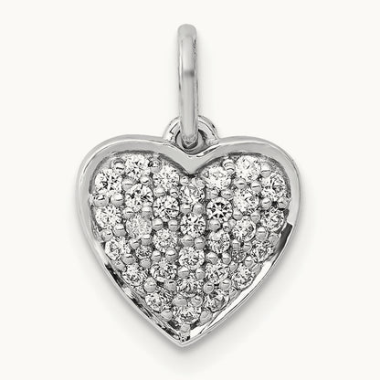 1/4ct. Diamond Heart Pendant, 14K White Gold