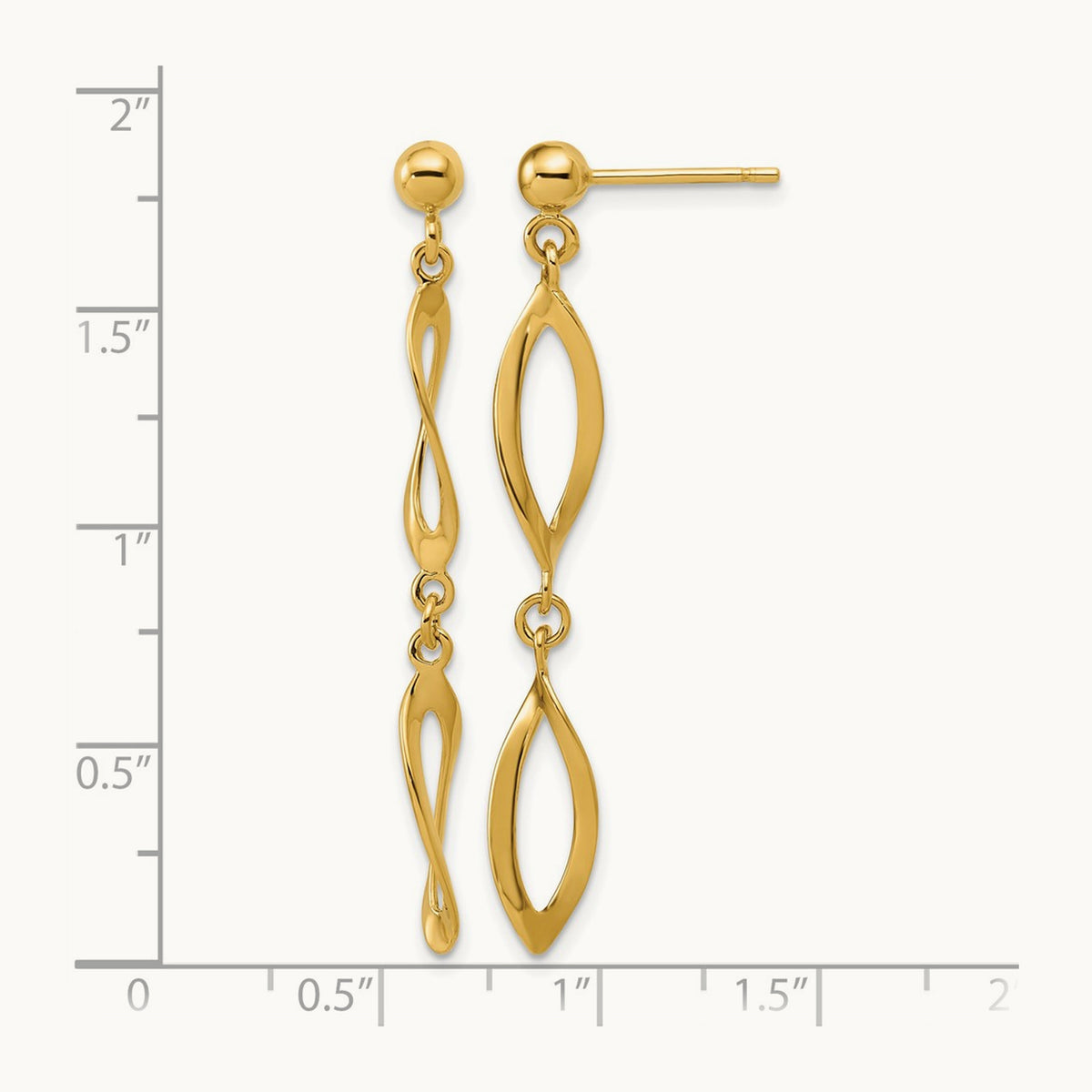 Polished Fancy Dangle Post Earrings — Leslie's — photo set